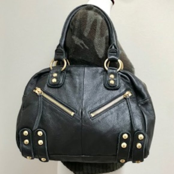 Linea Pelle Handbags - Linea Pelle Gold Stud Leather Bag